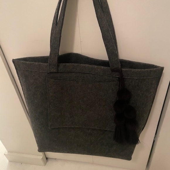 Oversized Felt Tote Charcoal Colour - Picture 1 of 8